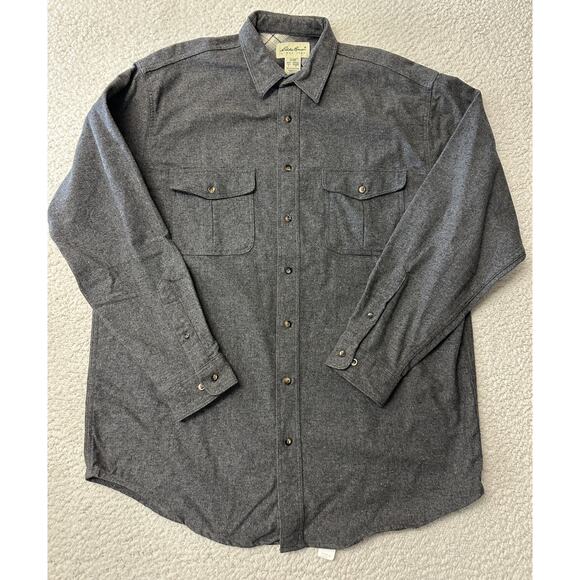 Eddie Bauer Mens Long Sleeve Button Down Flannel Shirt Large Tall - Picture 1 of 7